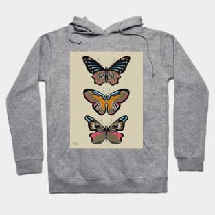 distressed botanical butterflies Hoodie